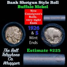 Buffalo Nickel Shotgun Roll in Old Bank Style 'Bell Telephone' Wrapper 1926 & s Mint Ends