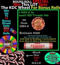 INSANITY The CRAZY Penny Wheel 1000s won so far, WIN this 1983-d BU RED roll get 1-10 FREE