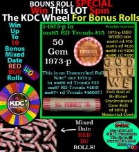 INSANITY The CRAZY Penny Wheel 1000s won so far, WIN this 1973-p BU RED roll get 1-10 FREE