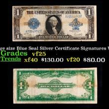 1923 Woods/White $1 large size Blue Seal Silver Certificate Grades vf+