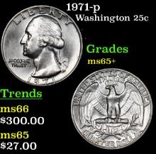 1971-p Washington Quarter 25c Grades GEM+ Unc