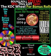 INSANITY The CRAZY Penny Wheel 1000s won so far, WIN this 1974-p BU RED roll get 1-10 FREE