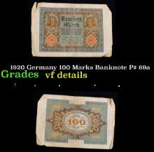 1920 Germany 100 Marks Banknote P# 69a Grades vf details