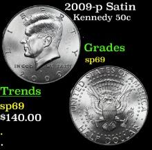 2009-p Satin Kennedy Half Dollar 50c Graded sp69 By SEGS