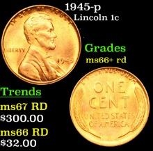 1945-p Lincoln Cent 1c Grades GEM++ RD