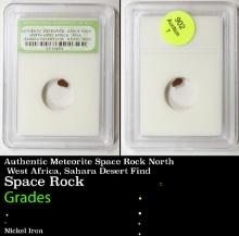 Authentic Meteorite Space Rock North West Africa, Sahara Desert Find Graded By INB