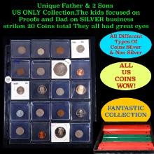 Unique Father & 2 Sons US ONLY Collection,The kids focused on Proofs and Dad on SILVER business stri