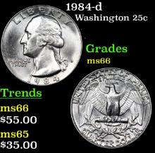 1984-d Washington Quarter 25c Grades GEM+ Unc