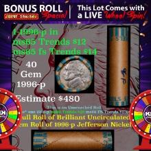 INSANITY The CRAZY Jefferson Wheel 1000s won so far, WIN this1996-p BU roll 40pcs get 1-5 FREE OBW