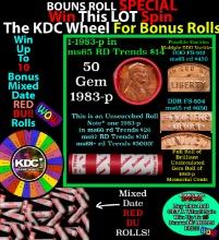 CRAZY Penny Wheel Buy THIS 1983-p solid Red BU Lincoln 1c roll & get 1-10 BU Red rolls FREE WOW