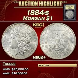 *Highlight* 1884-s Morgan Dollar $1 Select Unc USCG (fc)