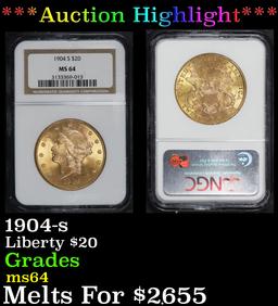 *Highlight* NGC 1904-s Gold Liberty Double Eagle $20 ms64 NGC (fc)