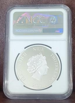 NGC  2021 Star Wars THE MANDALORIAN 1oz .999 Silver $2  Niue Commerative Coin Proof pr70 dcam NGC
