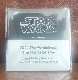 NGC  2021 Star Wars THE MANDALORIAN 1oz .999 Silver $2  Niue Commerative Coin Proof pr70 dcam NGC