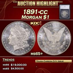 *Highlight* 1891-cc Morgan Dollar $1 ms65+ SEGS (fc)