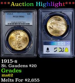 *Highlight* PCGS 1915-s Gold St. Gaudens Double Eagle $20 ms62 PCGS (fc)