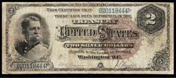 *Highlight* 1886 $2 Large Size Silver Certificate General Winfield Scott Hancock Grades vf+ FR-244 (