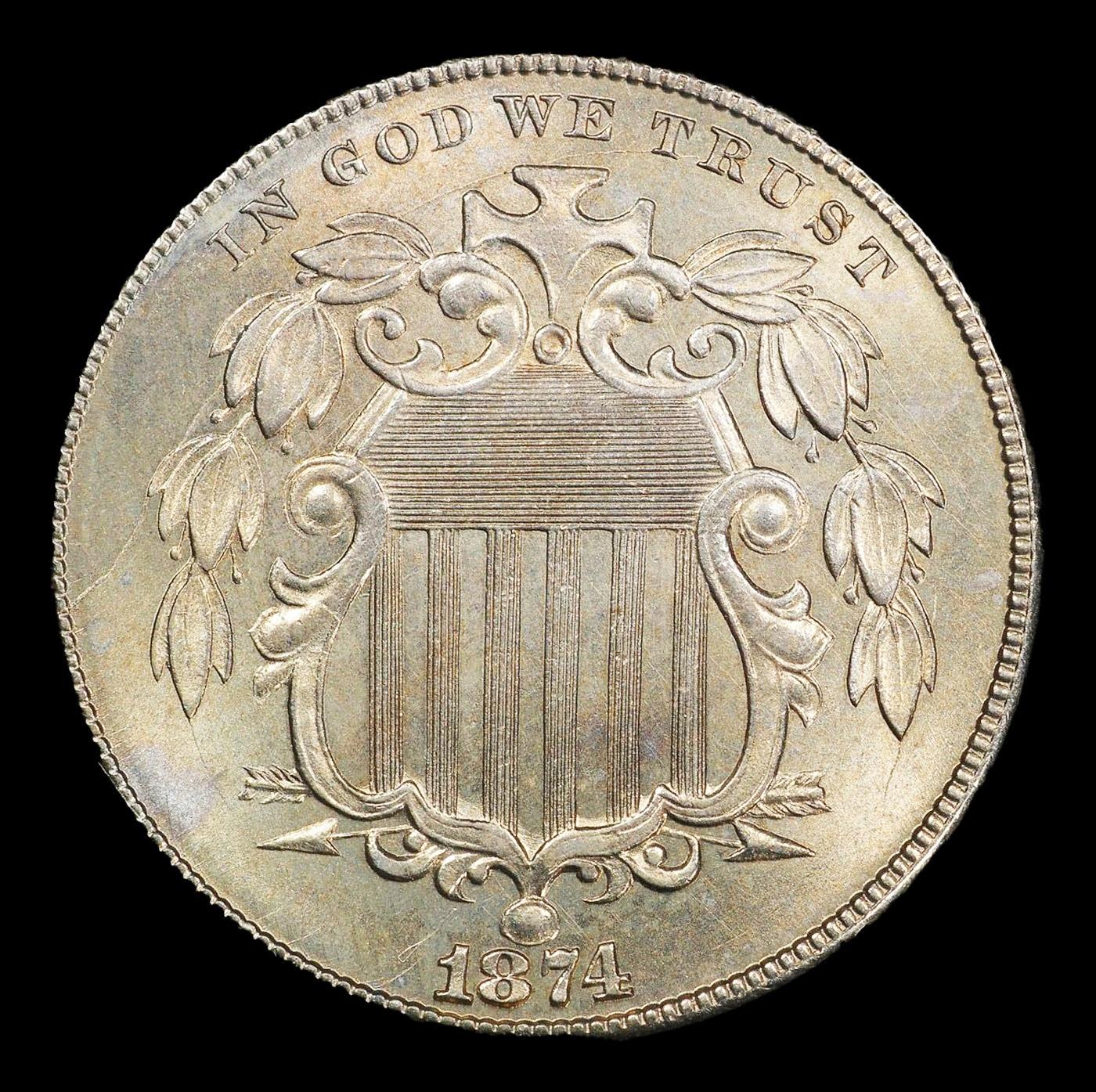 *Highlight* 1874 Shield Nickel TOP POP! 5c ms67 SEGS (fc)