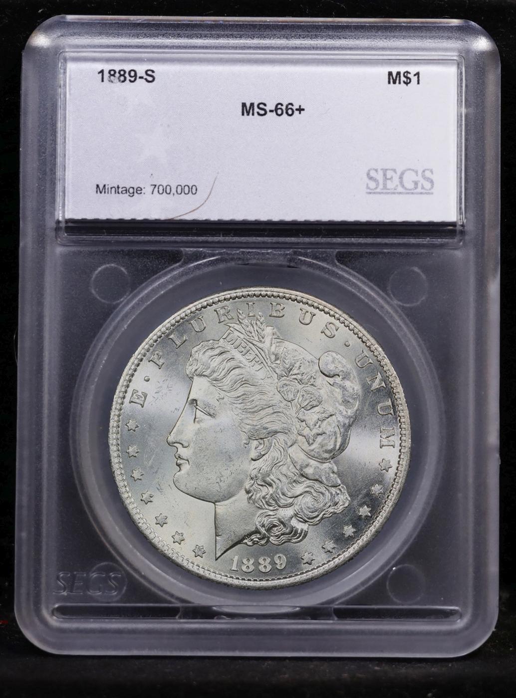 *Highlight* 1889-s Morgan Dollar Near Top Pop! $1 ms66+ SEGS (fc)