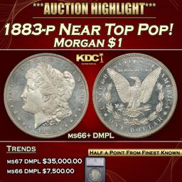 *Highlight* 1883-p Morgan Dollar Near Top Pop! $1 ms66+ DMPL SEGS (fc)