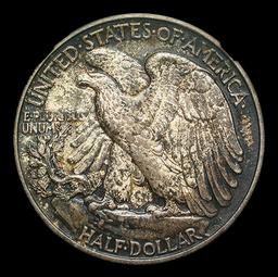 *Highlight* 1916-d Walking Liberty Half Dollar Colorfully Toned 50c ms64+ SEGS (fc)