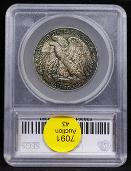 *Highlight* 1916-d Walking Liberty Half Dollar Colorfully Toned 50c ms64+ SEGS (fc)