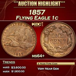 *Highlight* 1857 Flying Eagle Cent 1c ms64+ SEGS (fc)
