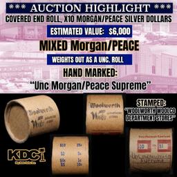 *EXCLUSIVE* x10 Mixed Covered End Roll! Marked "Unc Morgan/Peace Supreme"! - Huge Vault Hoard  (FC)