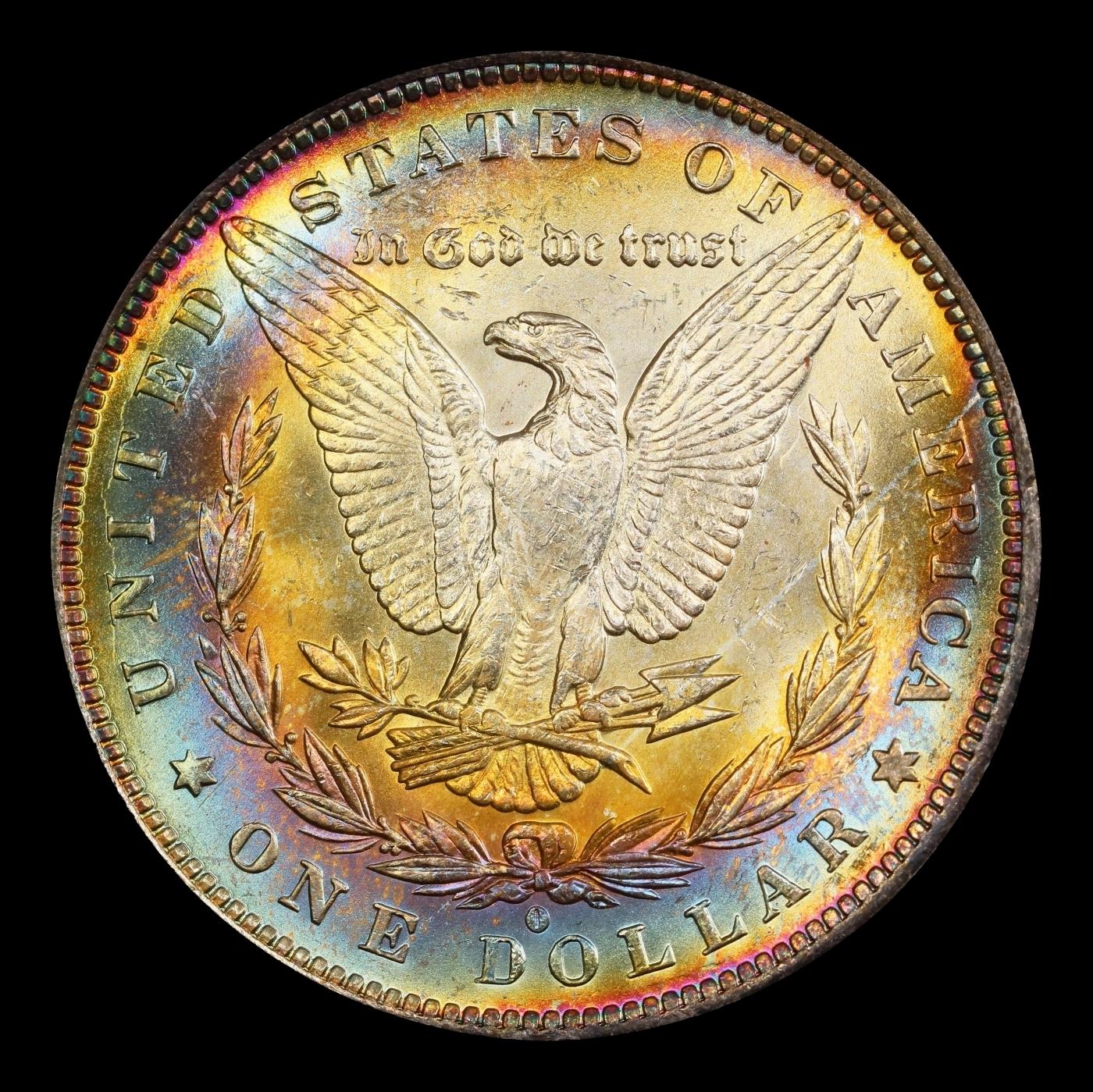 YC 1883-o Morgan Dollar Monster Rainbow Toned Near Top Pop! $1 ms67+ SEGS
