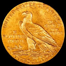 IO 1908-d Gold Indian Half Eagle $5 ms64 USCG