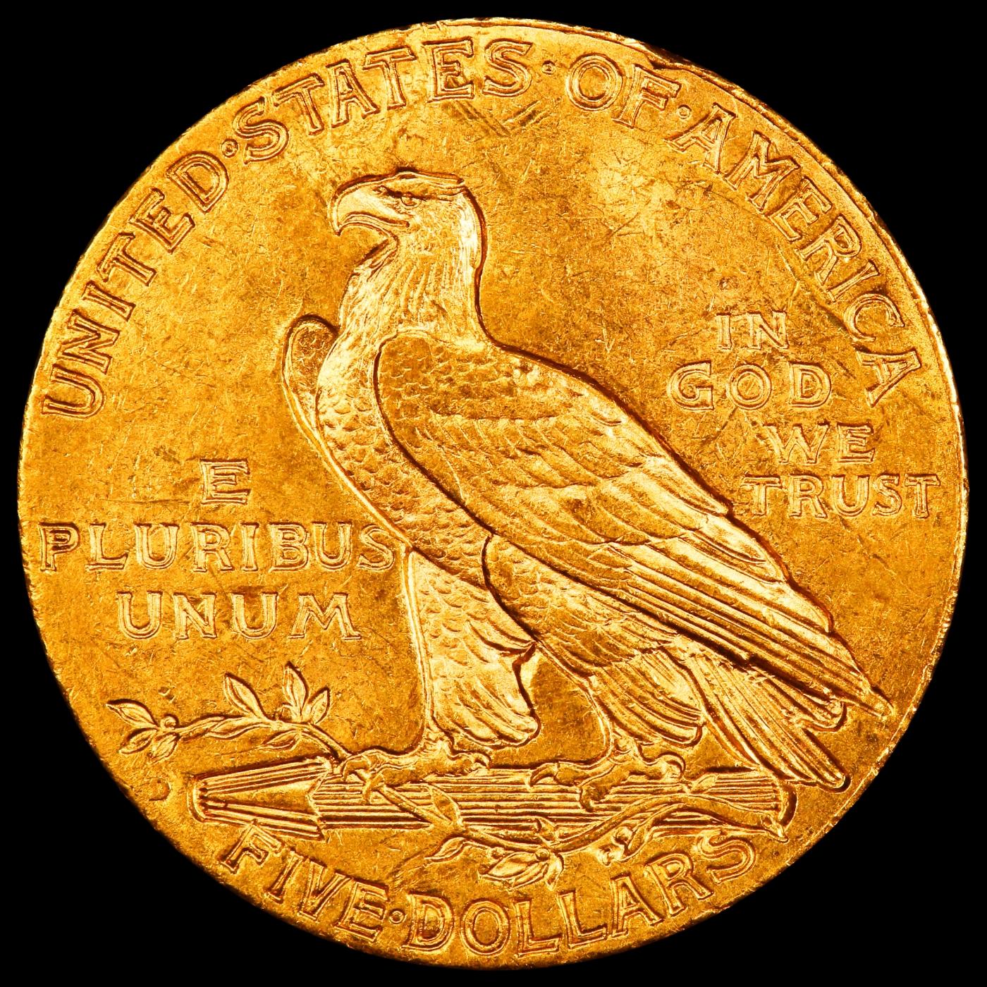IO 1908-d Gold Indian Half Eagle $5 ms64 USCG