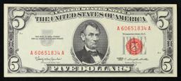 1963 $5 Red Seal United States Note Grades Select CU