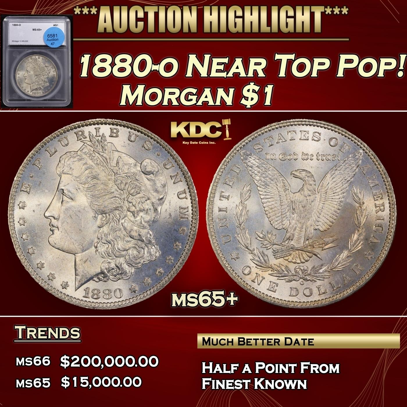 1880-o Morgan Dollar Near Top Pop! $1 ms65+ SEGS