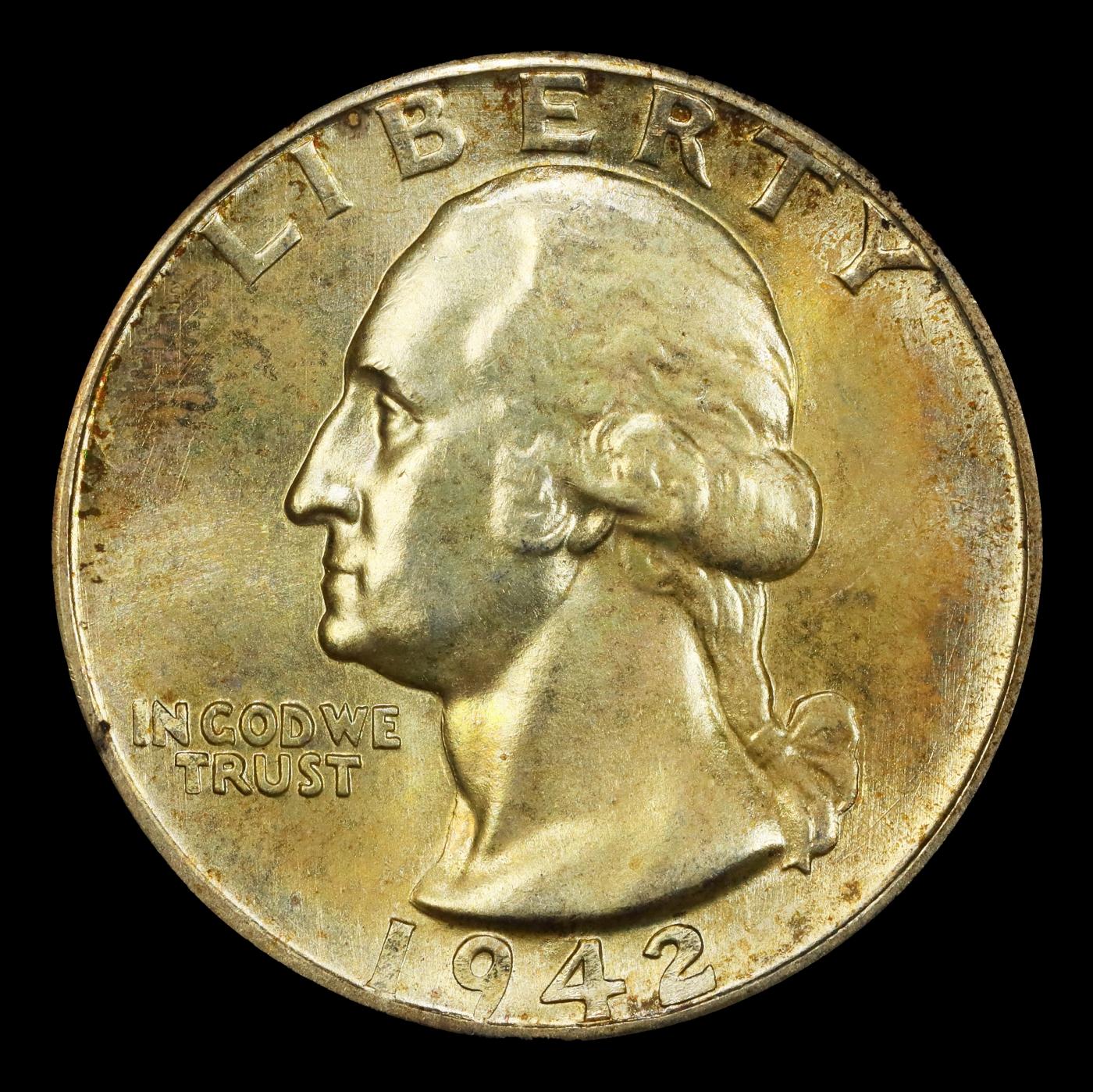 IE 1942-d Washington Quarter Toned TOP POP! 25c ms68 SEGS