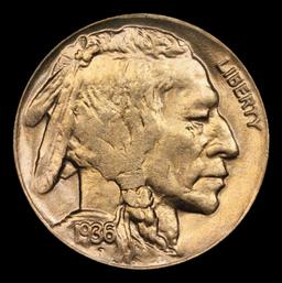 IO 1936-d Buffalo Nickel 5c Grades ms66+