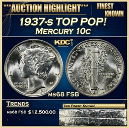 YO 1937-s Mercury Dime TOP POP! 10c ms68 FSB SEGS