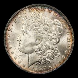 YC 1887-o Morgan Dollar Toned $1 ms65+ SEGS