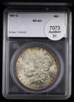 YC 1887-o Morgan Dollar Toned $1 ms65+ SEGS