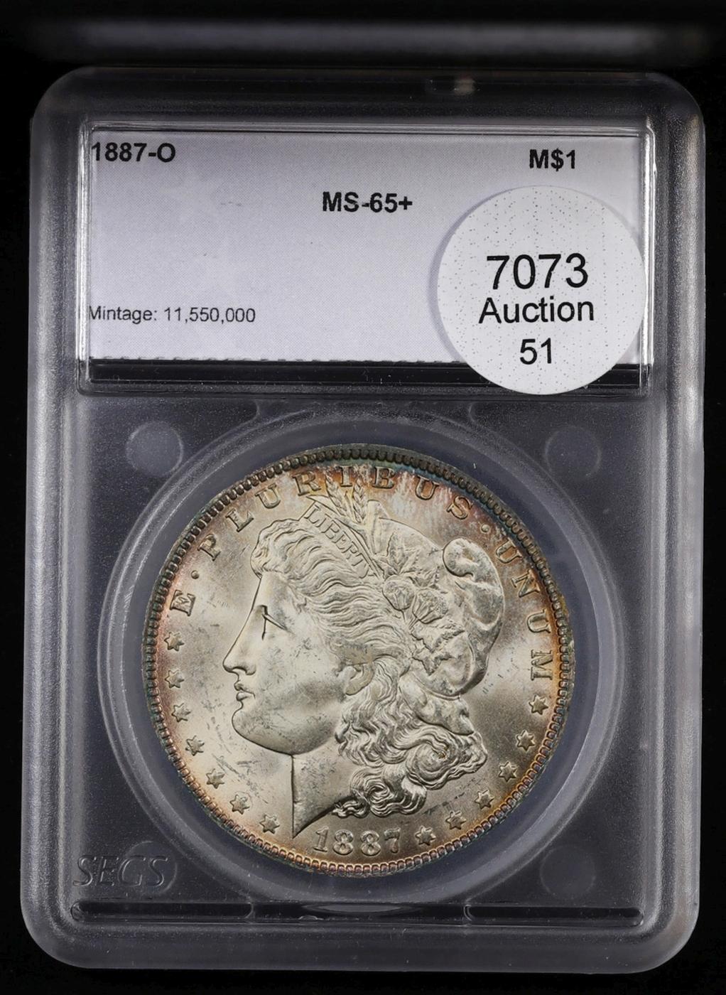 YC 1887-o Morgan Dollar Toned $1 ms65+ SEGS