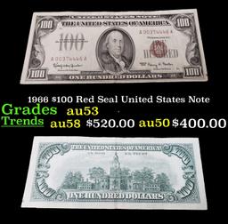1966 $100 Red Seal United States Note Grades Select AU