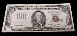 1966 $100 Red Seal United States Note Grades Select AU