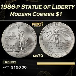 1986-p Statue of Liberty Modern Commem Dollar $1 ms70 SEGS