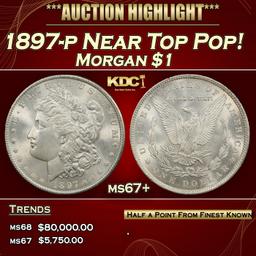 1897-p Morgan Dollar Near Top Pop! $1 ms67+ SEGS