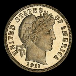 1911 Proof Barber Dime TOP POP! 10c pr68 DCAM SEGS