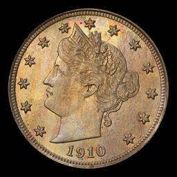 1910 Proof Liberty Nickel Rainbow Toned 5c pr67 SEGS