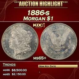 1886-s Morgan Dollar $1 ms65+ SEGS