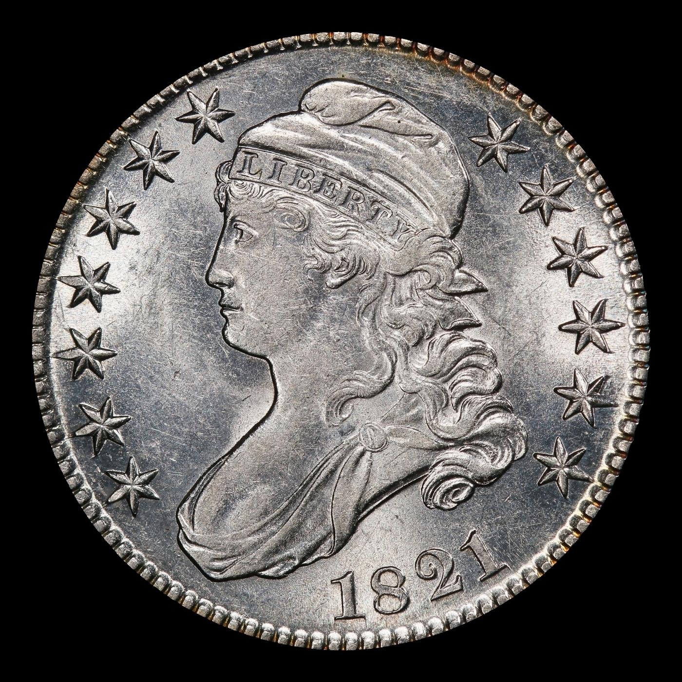 1821 Capped Bust Half Dollar 50c ms62+ USCG