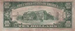 1934A $10 FRN Hawaii WWII Emergency Currency Grades Select AU