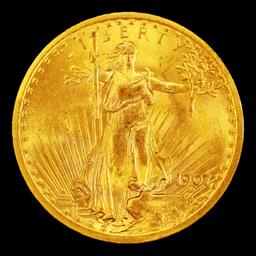 1907-p Gold St. Gaudens Double Eagle $20 ms66+ SEGS