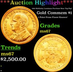 *Highlight* 1903 McKinley Louisiana Purchase Gold Commem Dollar Near Top Pop! 1 ms67 SEGS (fc)